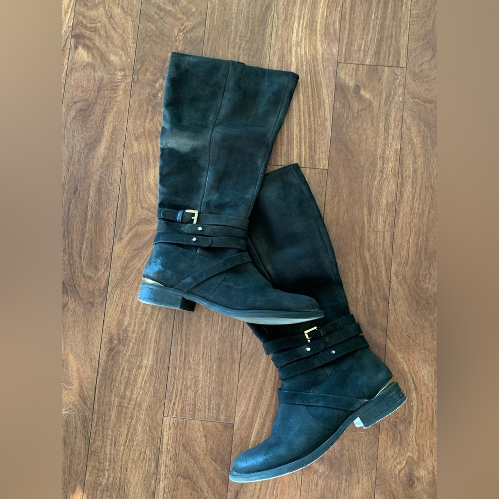 Steve Madden  Albany black leather tall boots